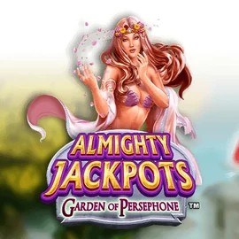 Almighty Jackpots: Garden of Persephone game by Novomatic – logo hosted on Maneki Spins Casino