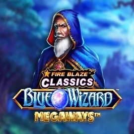 Fire Blaze Blue Wizard Megaways by Rarestone Gaming, showcased at manekispins.es – game logo
