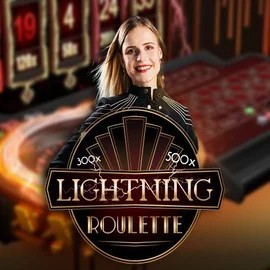 Lightning Roulette game by Evolution – logo hosted on Maneki Spins Casino