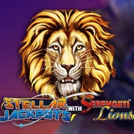 Official Jackpots logo: Stellar Jackpots with Serengeti Lions by Lightning Box Game at Maneki Spins Casino